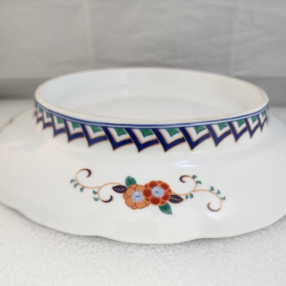 Large Japanese Imari Peacock Floral Footed Platter Console Bowl - Picture 9 of 16